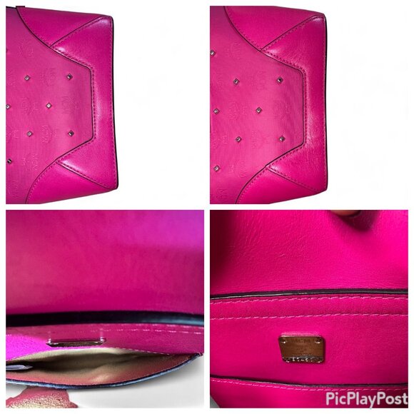 MCM Pink Leather Crossbody With Studs - Picture 12 of 16